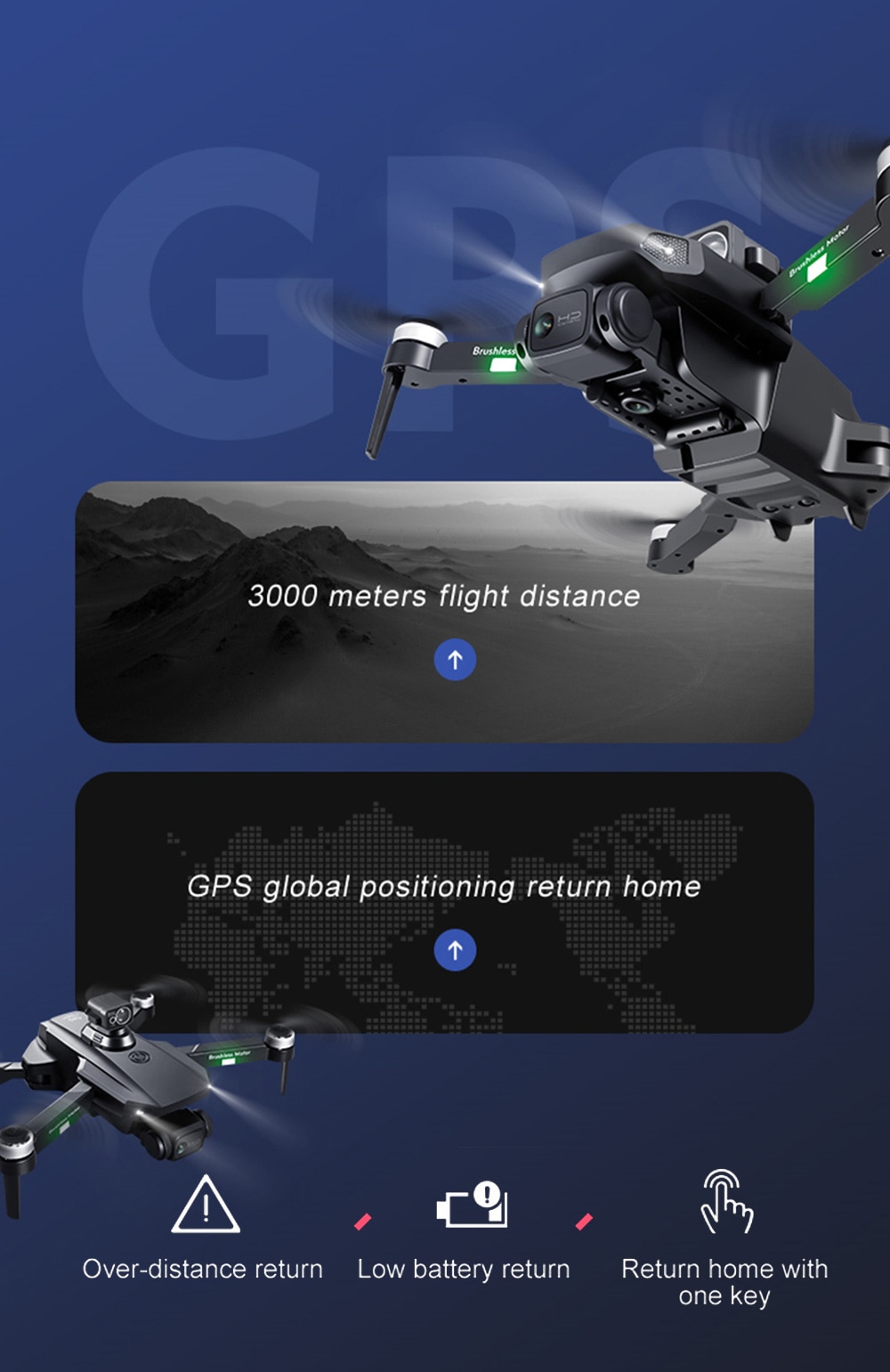 New RG101 MAX Drone 6K Professional Dual HD Camera brushless Obstacle Avoidance Altitude Hold Mode Foldable RC helicopter Toys | Fugo Best
