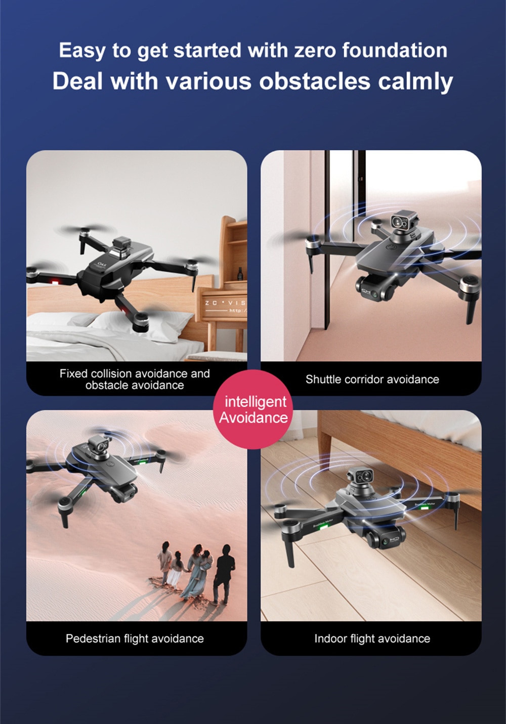 New RG101 MAX Drone 6K Professional Dual HD Camera brushless Obstacle Avoidance Altitude Hold Mode Foldable RC helicopter Toys | Fugo Best