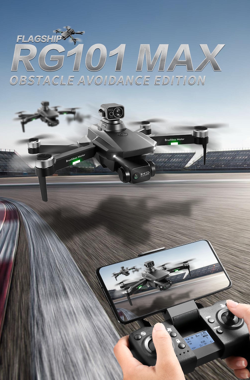 New RG101 MAX Drone 6K Professional Dual HD Camera brushless Obstacle Avoidance Altitude Hold Mode Foldable RC helicopter Toys | Fugo Best