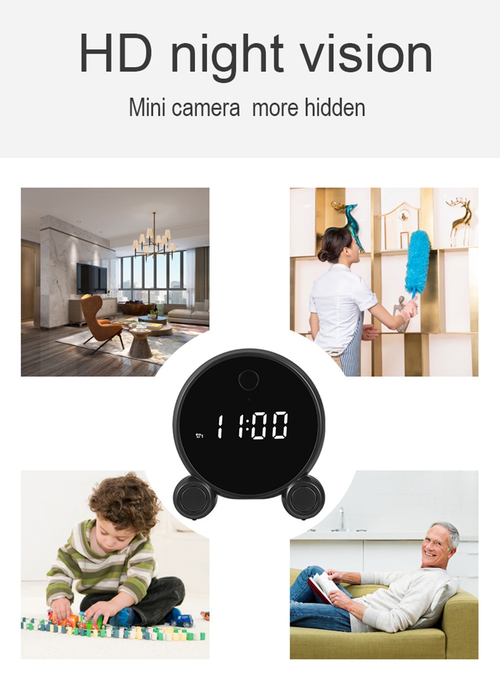 Tuya Mini Camera Surveillance HD 1080P Recorder Smart Alarm Clock Camcorder Home Security Night Vision IP Wifi Micro Cam | Fugo Best