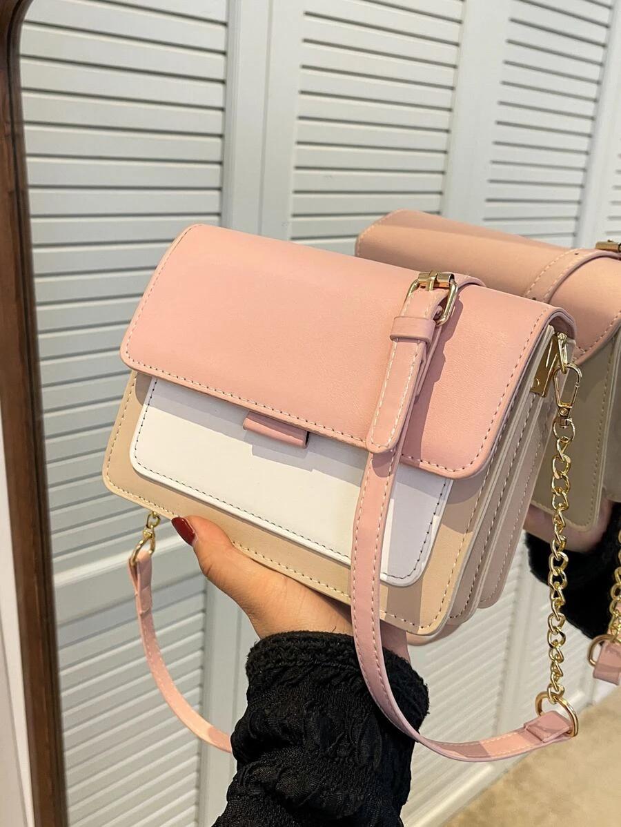 Mini Two Tone Flap Square Bag | Fugo Best
