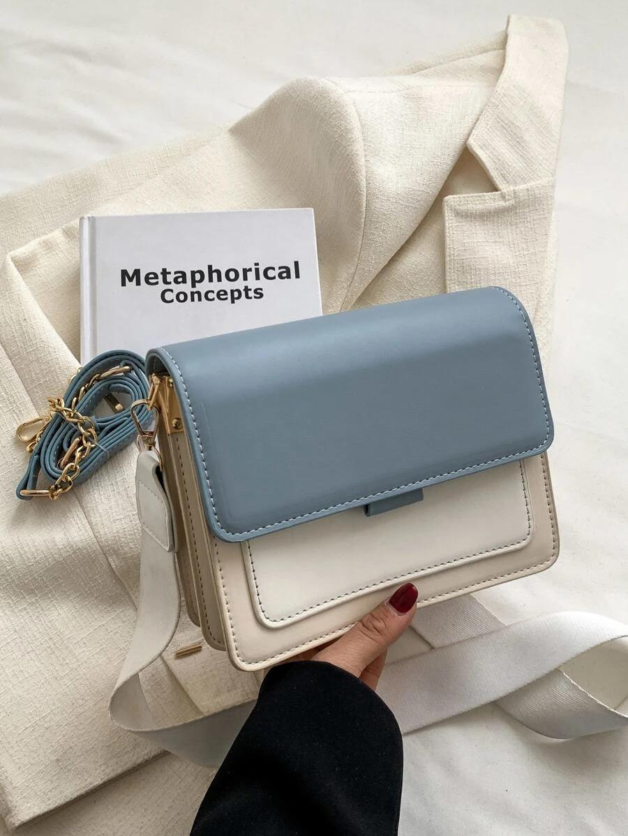 Mini Two Tone Flap Square Bag | Fugo Best