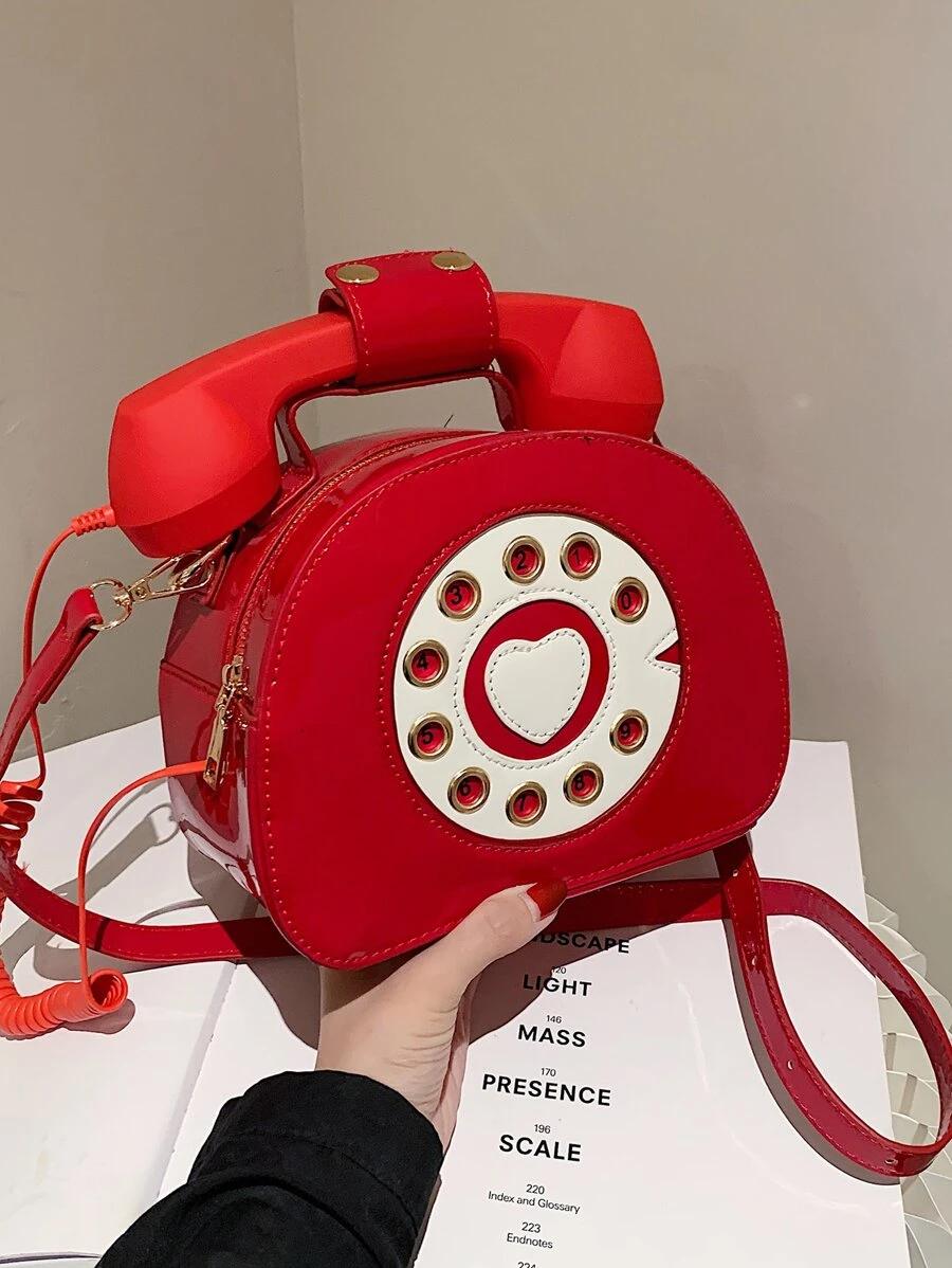 Telephone Design Satchel Bag | Fugo Best
