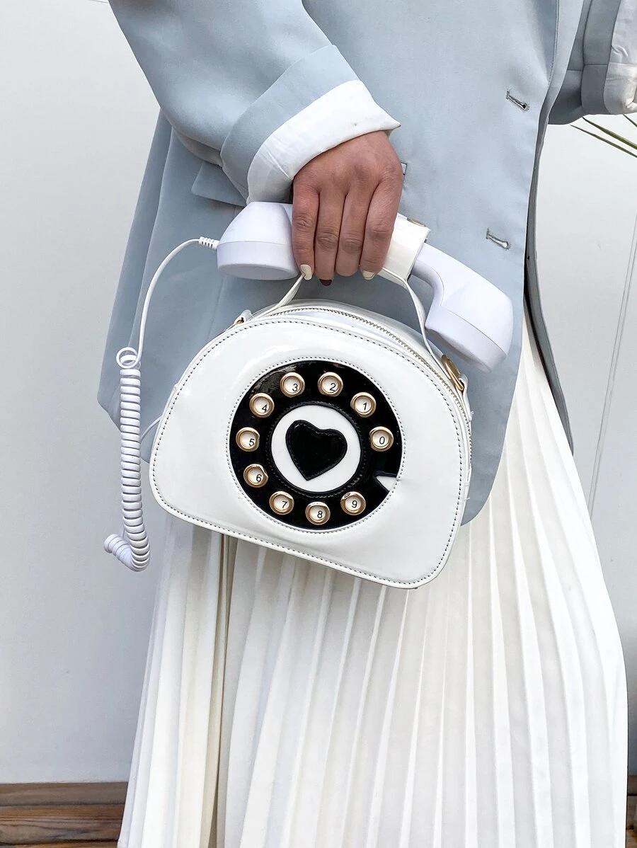 Telephone Design Satchel Bag | Fugo Best