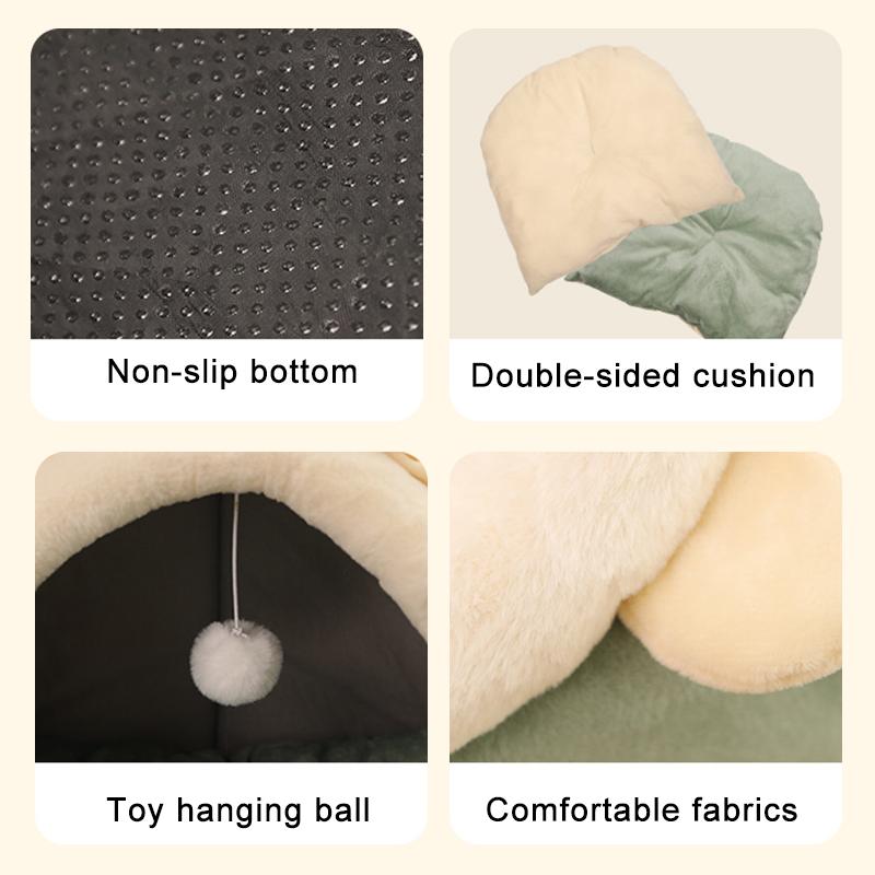 Semi-closed Cat Bed Mat Winter Warm Cat House Tent Soft Pet Dog Basket for Small Dog Cozy Kitten Lounger Cushion Cats Cave Beds | Fugo Best