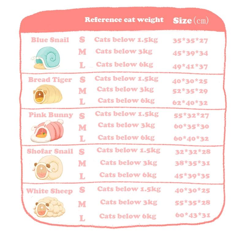 New Deep Sleep Cat Bed House Funny Snail Cats Mat Beds Warm Basket for Small Dogs Cat House Cushion Pet Tent Kennel Cat Supplies | Fugo Best