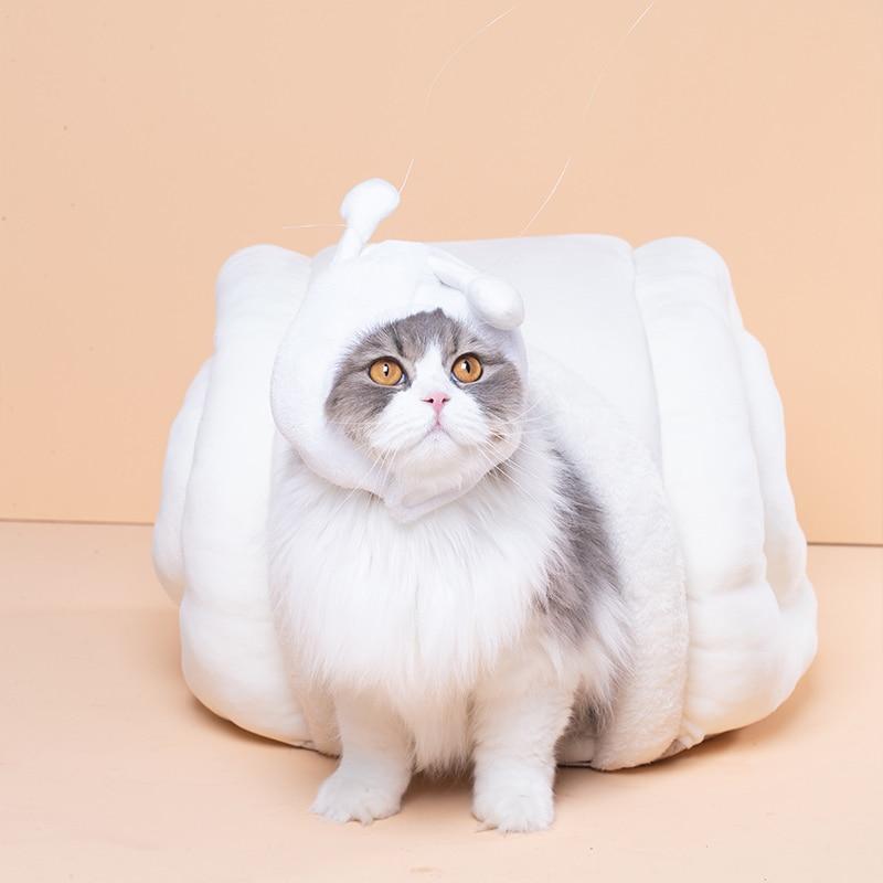 New Deep Sleep Cat Bed House Funny Snail Cats Mat Beds Warm Basket for Small Dogs Cat House Cushion Pet Tent Kennel Cat Supplies | Fugo Best