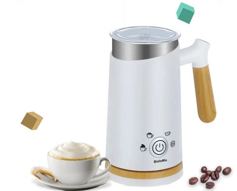 BioloMix NEW Automatic Hot and Cold Milk Frother Warmer for Latte, Foam Maker for Coffee, Hot Chocolates, Cappuccino | Fugo Best