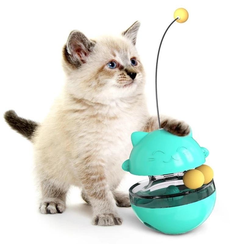 New Fortune Cat Track Antenna Ball Self -relief Leaky Snack Ball Pet Toy Plastic Tumbler Propeller Pet Products Souptoys 2022 | Fugo Best