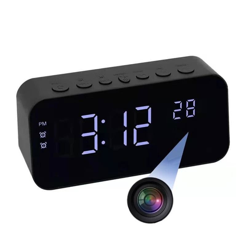 Tuya Alarm Clock Camera With Night Vision IP WiFi Wireless 1080P 2MP Indoor Home Security Desktop Cameras Built-in Battey | Fugo Best