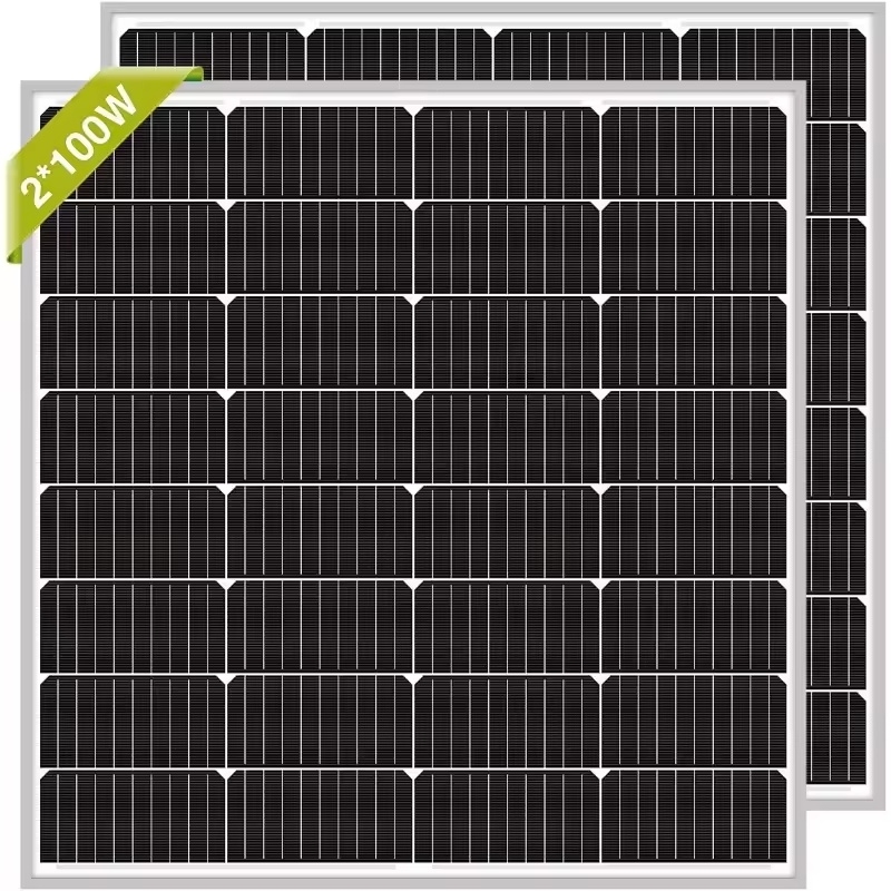 Newpowa 2PCS 100W 12 Volts Monocrystalline Solar Panel 100W 12V Compact Design High Efficiency Module RV Marine Boat Off | Fugo Best