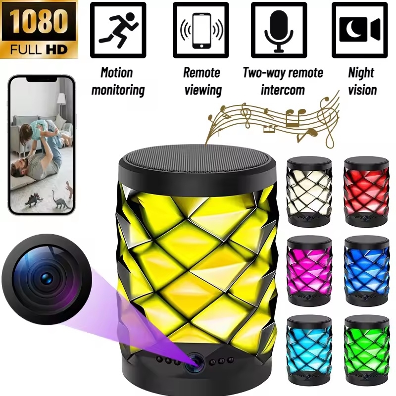 1080P HD Mini WiFi Camera Bluetooth Speaker Camera Bidirectional Intercom Night Vision Motion Detection Home Security Monitoring | Fugo Best