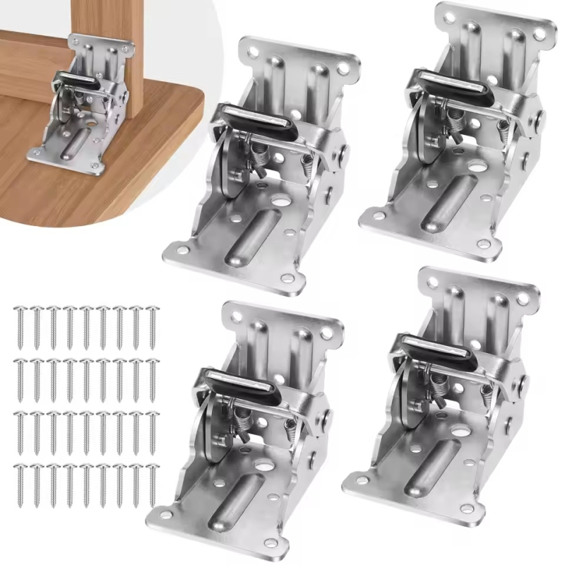 Folding Leg Hinge Bracket, 0-90-180 Degree Foldable Support Bracket Self-Locking Hinge with Screws | Fugo Best