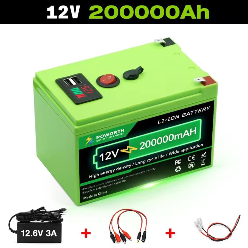 12V 200Ah LiFePO4 Solar Battery Deep Cycle Rechargeable Built-in BMS Lithium 200000mAh or Power Wheels Scooters Fish Finder | Fugo Best