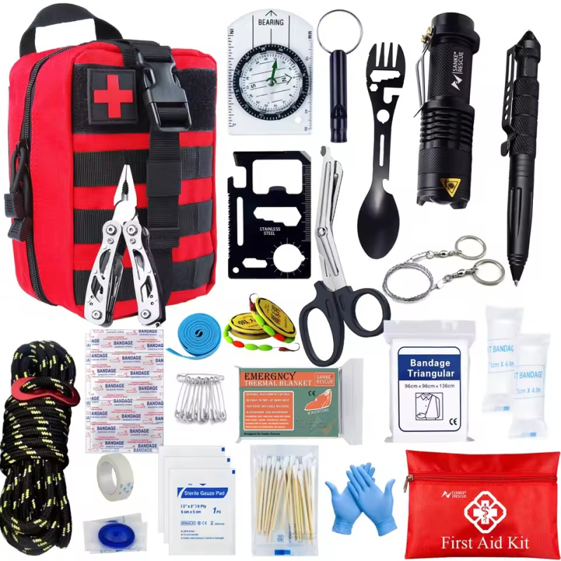 Survival First Aid Kit Survival Full Set Molle Outdoor Gear Emergency Kits Trauma Bag Camping Hiking IFAK Adventures Bag | Fugo Best