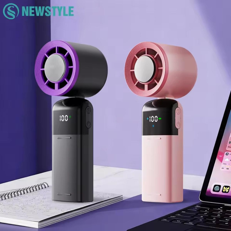  Handheld Mini Ice Compress Turbofan with Lanyard LED Digital Display Quite and High-Speed USB Rechargeable Air Cooling Fans | Fugo Best