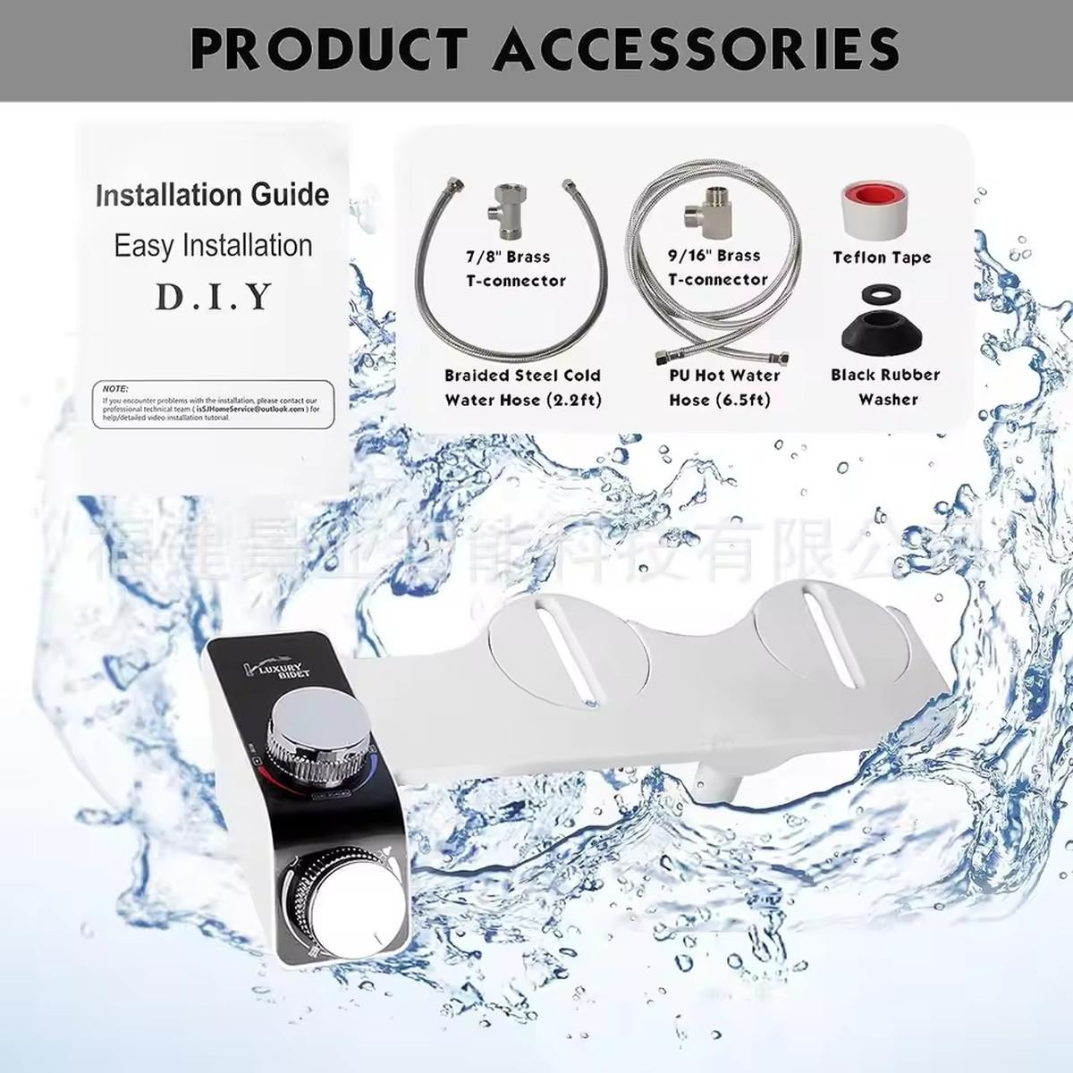 1Set Non-Electric Feminine Wash Bidet Hot & Cold Water Personal Hygiene Cleaner Easy To Install Toilet Seat Attachment Body Anal | Fugo Best