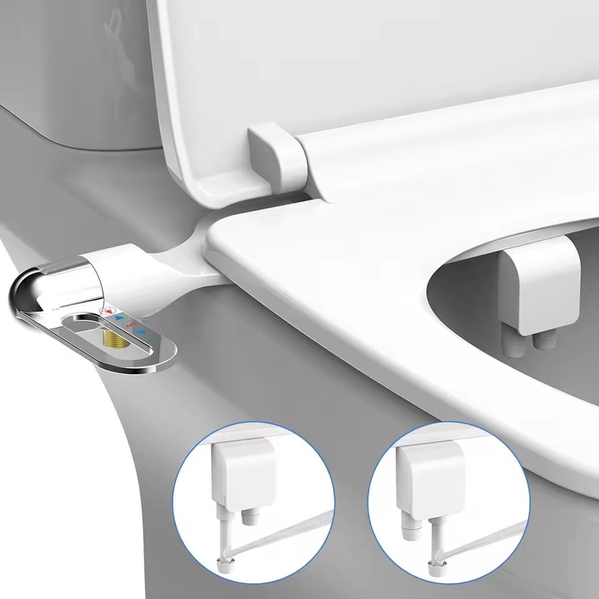 Bidet Toilet Seat New Lightweight Ultra-thin Non-Electric Double Nozzle Adjustable Water Pressure | Fugo Best