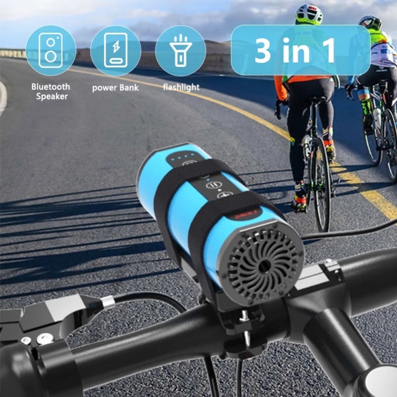 3 in1 Waterproof Portable Bluetooth Speaker for Bicycle Wireless Speaker Bike Mount+Power Bank+Flashlight Support FM TF Card AUX | Fugo Best
