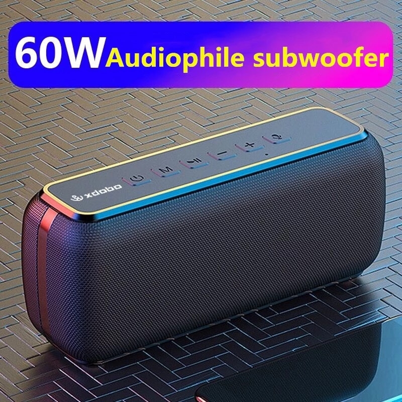 60W anti-drop bluetooth speaker waterproof portable column bass speaker subwoofer super bass USB/TF card music center sound bar | Fugo Best