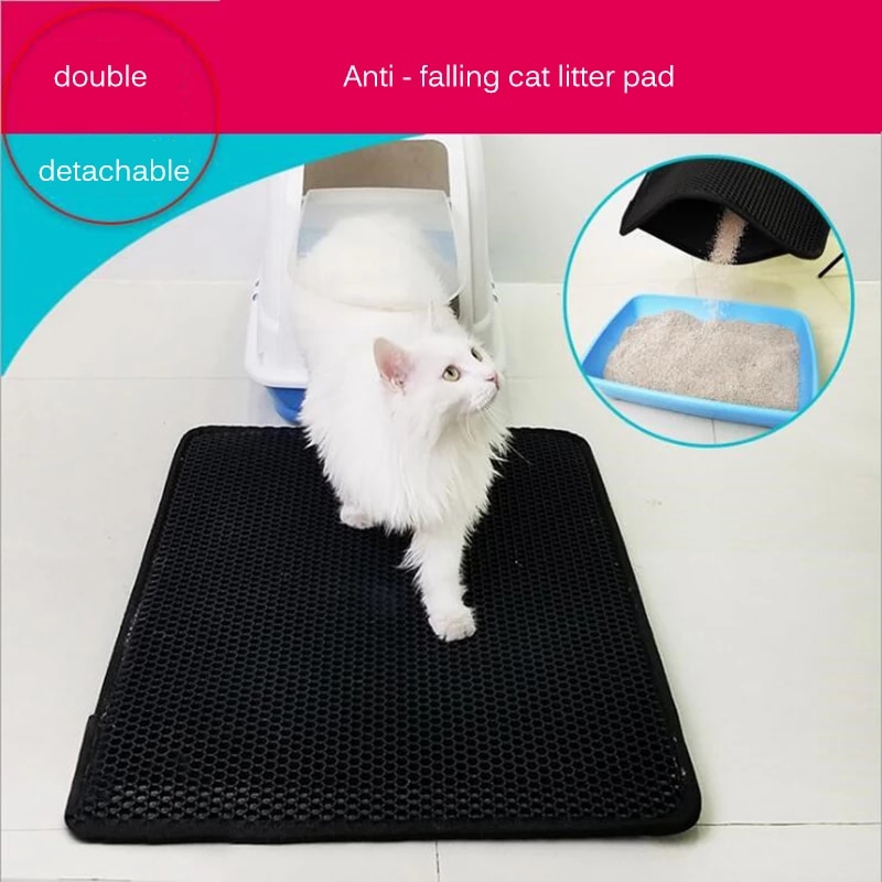 Pet Cat Litter Mat EVA Double-Layer Cat Litter Trapper Mats with Waterproof Bottom Non-slip Pet Litter Cat Mat Layer | Fugo Best