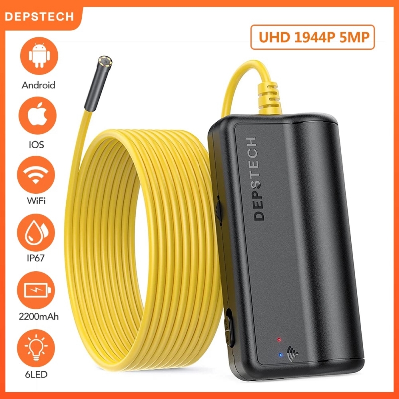 DEPSTECH 5MP Car Endoscope for Smartphone Mini Camera 1944P HD Endoscopic Camera for Mobile Wireless Endoscope for Car | Fugo Best