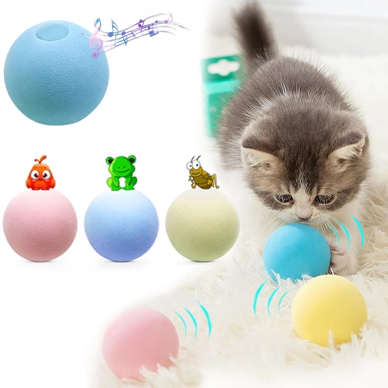 Smart Cat Toys Interactive Ball Catnip Cat Training Toy Pet Playing Ball Pet Squeaky Supplies Products Toy for Cats Kitten Kitty | Fugo Best