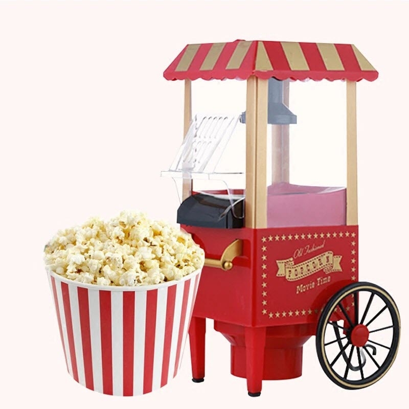 Electric Popcorn Machine Small Mini Automatic Carnival Popcorn Maker 1200W Corn Making Machine For Household DIY Corn Popper | Fugo Best