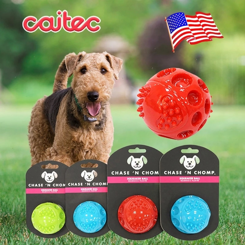 CAITEC Dog Toys Squeaking Bouncing Ball Durable Floatable Springy Pet Toys Squeaky Ball Bite Resistant for Small to Large Dogs | Fugo Best