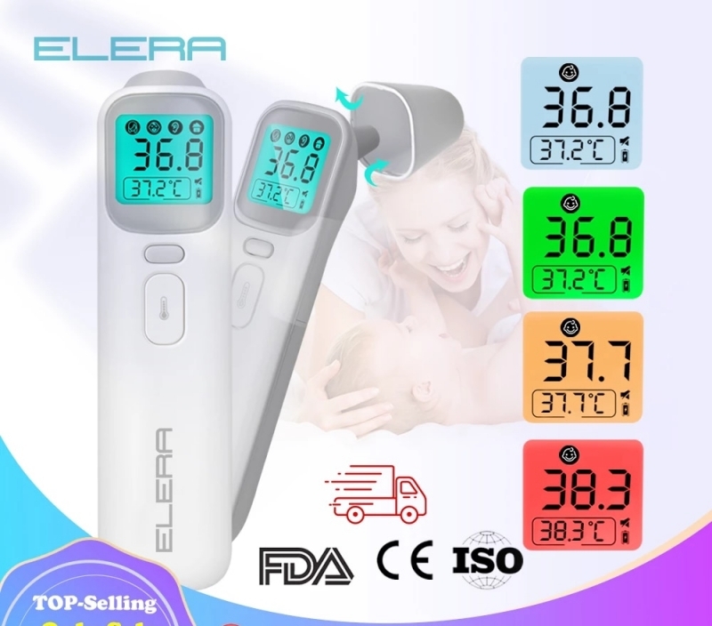 ELERA Baby Thermometer Infrared Digital LCD Body Measurement Forehead Ear Non-Contact Adult Fever IR Children Termometro | Fugo Best