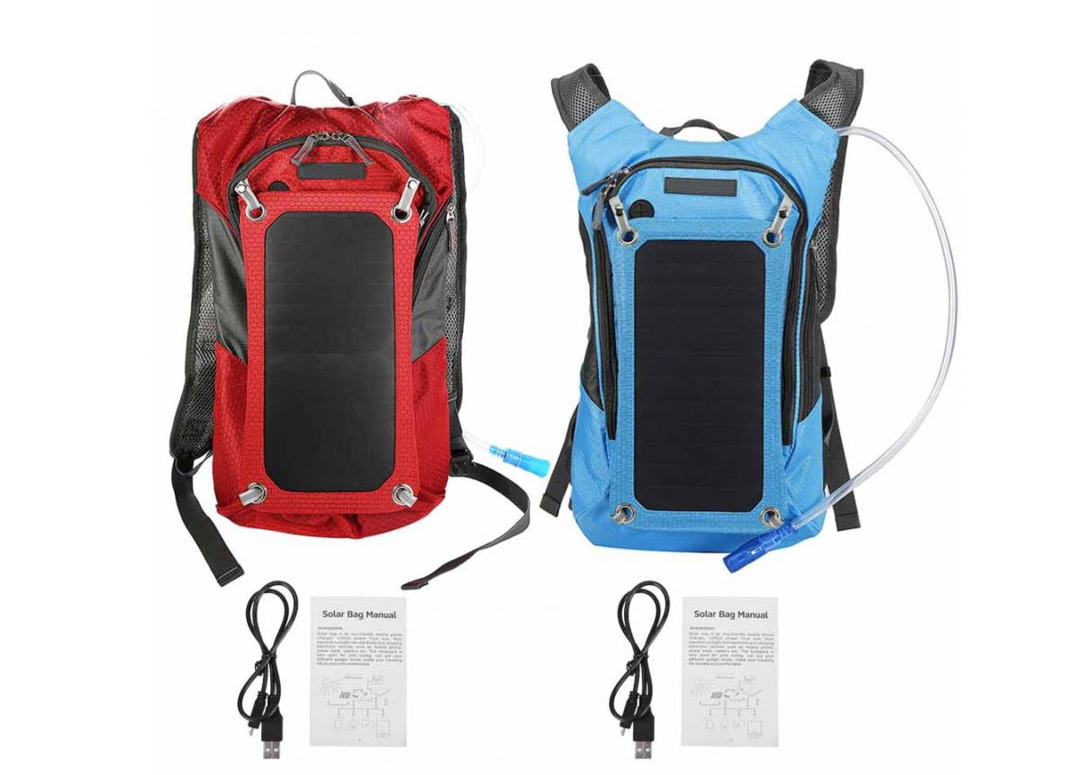 Multi-function Solar Backpack 6.5W Solar Panel Charging Treasure With 2L Water Bag | Fugo Best