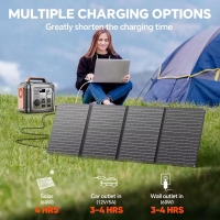 296Wh 300W Camping Power Station,Modified Sine Wave 110V AC Outlet, Solar Generator Lithium Battery Home Backup,60W Solar Panel | Fugo Best