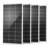 Solar Panel 4pcs 100 Watt 12V Monocrystalline Solar Panel with Solar Connectors, High Efficiency Module PV Power for Battery | Fugo Best
