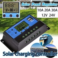 High Quality Solar Charge Controller 10A 20A 30A 12V 24V PWM With Adjustable LCD Display Solar Regulator Dual USB Port Timer | Fugo Best