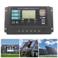 10A/20A/30A Intelligent Regulator Dual USB Port 12V 24V Solar Charge Regulator PWM Adjustable for Lithium Iron Phosphate Battery | Fugo Best