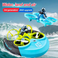 4DRC Mini RC Drone Altitude Hold Headless Mode 3 in 1 Sea Land Air Flight 2.4G Remote Control Quadcopter Boat RC Helicopter Toys | Fugo Best