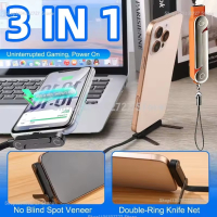 USB Type C Flat Charger Charging Cable C Kick Cable Stand with Invisible Support Foldable Phone Holder 240W Charge Wire Bracket | Fugo Best