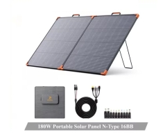 ZOUPW 180W Portable Solar Panel N-Type 16BB 25% Efficiency IP68 Waterproof 17V Output with 2 Reinforced Kickstands | Fugo Best